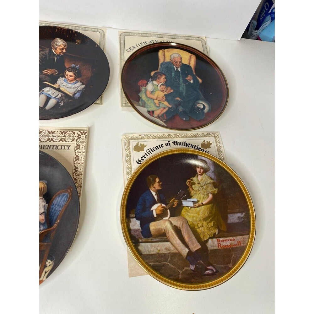 Vintage Set of 6 Norman Rockwell 9 inch Decorative Plates First Issue Vintage - Picture 5 of 12